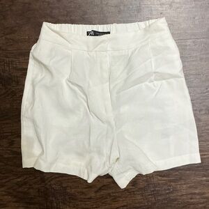 Zara Cream High Waist Shorts